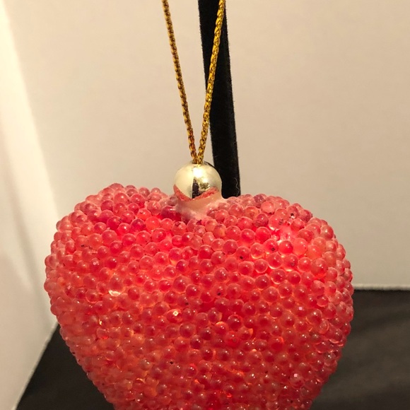 Red Heart Glitter Hanging Ornament - Picture 2 of 3